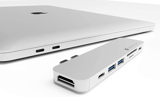 7in2 Silver USB C Hub | 7 devices Ports adapter MacBook Air & MacBook Pro (Renewed)
