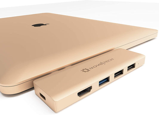 7in2 Gold USB C Hub | 7 Devices Ports Adapter MacBook Air & MacBook Pro (Renewed)