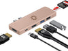 7in2 Gold USB Hub to HDMI | 7 device Ports adapter MacBook Air & MacBook Pro - (Renewed)