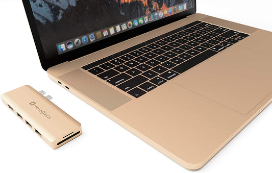 7in2 Gold USB C Hub | 7 Devices Ports Adapter MacBook Air & MacBook Pro (Renewed)