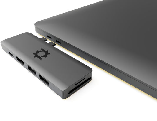 7in2 Space Gray USB C Hub to HDMI | 7 device Ports adapter MacBook Air & MacBook Pro