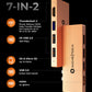 7in2 Gold USB C Hub | 7 devices Ports adapter for MacBook Air & MacBook Pro