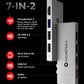 7in2 Silver USB C Hub | 7 Devices Ports Adapter MacBook Air & MacBook Pro