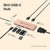 9in1 Gold USB C Hub | 9 Device Ports adapter MacBook Air & MacBook Pro