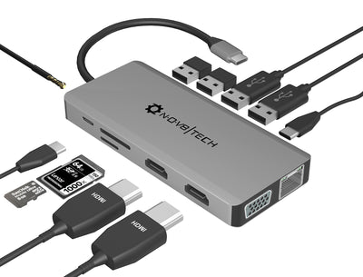 13in1 Space Gray USB C Hub | 13 Devices Ports Supported for all Type-C Adapter