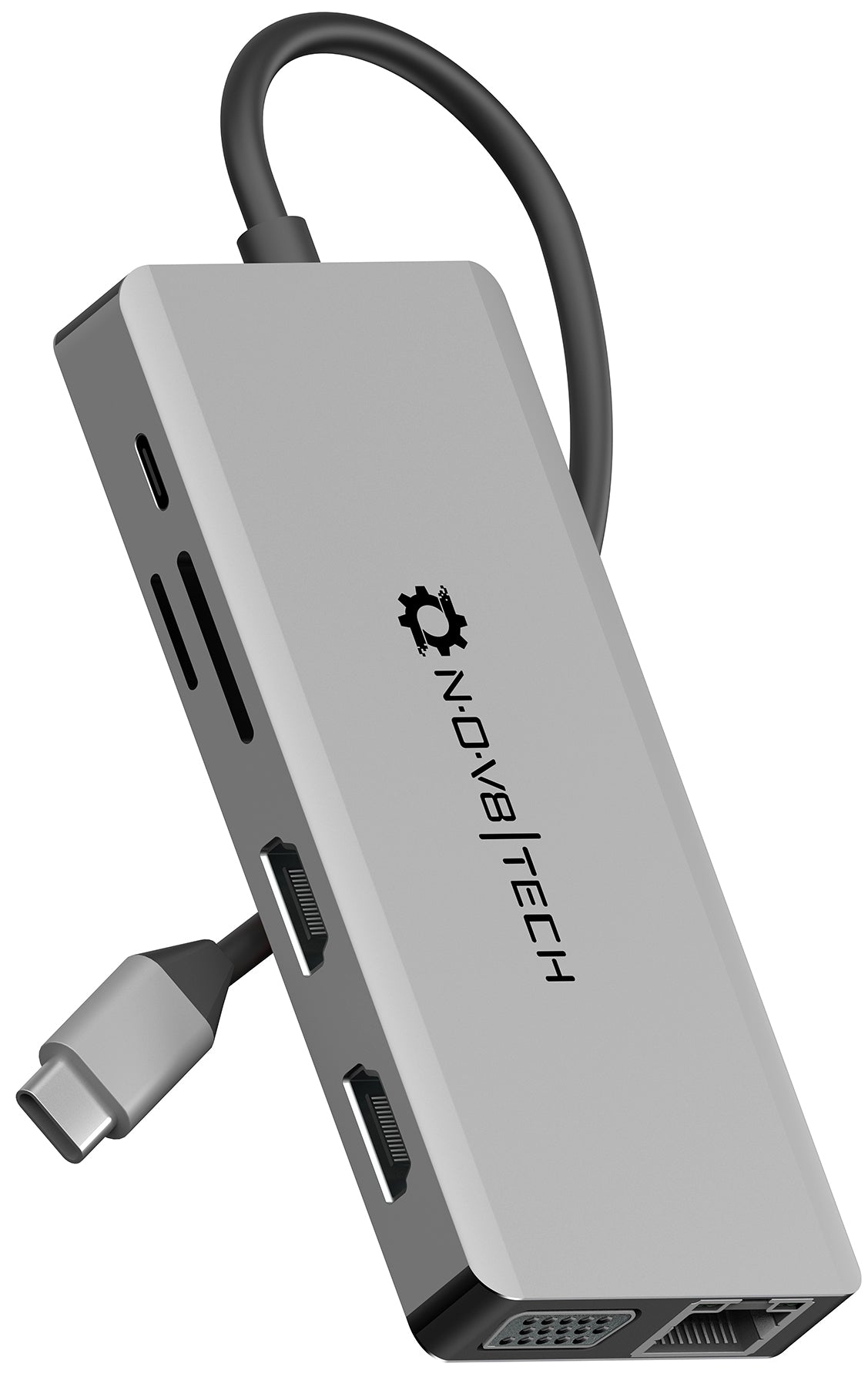 NOV8Tech 7in2 USB C Hub - TB3 (2x) Ports, HDMI (1x), USB-C (2x), 100W PD  Power HUB