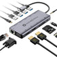 13in1 Space Gray Dock Pro Series Adapter | 13 device Ports Supported for all Type-C Adapter (Renewed)