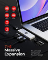 7in2 Silver USB C Hub to HDMI | 7 device Ports adapter MacBook Air & MacBook Pro
