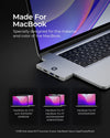 7in2 Silver USB C Hub to HDMI | 7 device Ports adapter MacBook Air & MacBook Pro