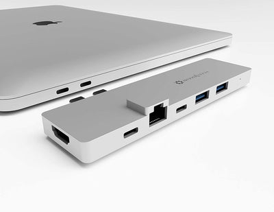 8in2 Silver USB C Hub | 8 Devices Ports adapter MacBook Air & MacBook Pro