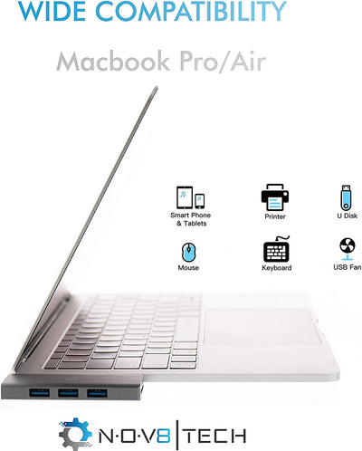 6in2 Silver USB C Hub | 6 device Ports Adapter MacBook Air & MacBook Pro (Renewed)