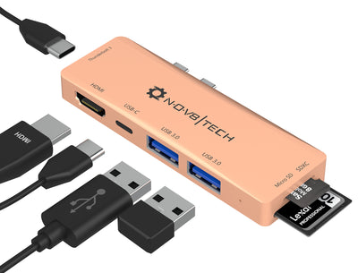 7in2 Gold New USB C Hub | 7 Devices Ports Adapter MacBook Air & MacBook Pro