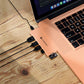 7in2 Gold USB C Hub | 7 devices Ports adapter for MacBook Air & MacBook Pro