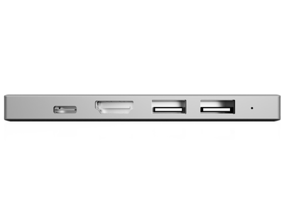 7in2 Silver USB C Hub to HDMI | 7 device Ports adapter MacBook Air & MacBook Pro