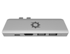 7in2 Silver USB C Hub to HDMI | 7 device Ports adapter MacBook Air & MacBook Pro