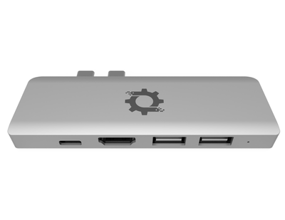 7in2 Silver USB C Hub to HDMI | 7 device Ports adapter MacBook Air & MacBook Pro