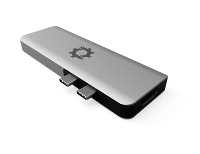 7in2 Silver USB C Hub to HDMI | 7 device Ports adapter MacBook Air & MacBook Pro