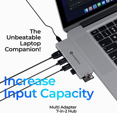 7in2 Space Gray USB C Hub | 7 device Ports Supported for all Type-C Adapter