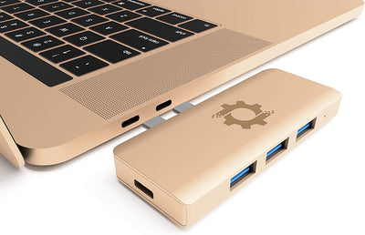 6in2 Gold USB C Hub | 6 Device Ports Adapter for MacBook Pro
