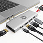 7in2 Silver USB C Hub | 7 Devices Ports Adapter MacBook Air & MacBook Pro