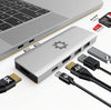 7in2 Silver USB C Hub to HDMI | 7 device Ports adapter MacBook Air & MacBook Pro