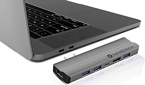 8in2 Space Gray USB C Hub Dual 4K HDMI Triple Display USB Adapter for MacBook Pro (Renewed)