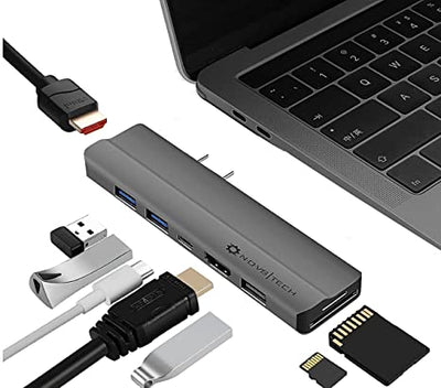 8in2 Space Gray USB C Hub Dual 4K HDMI Triple Display USB Adapter for MacBook Pro (Renewed)