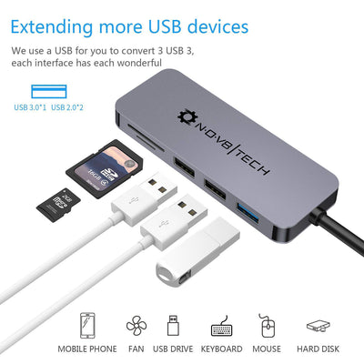 Travelers Choice Adapter | 7 device Ports Supported for all TYPE-C Adapter ( Tablets | Phones | PC | Mac )