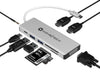 9in1 Silver USB C Hub | 9 Device Ports adapter MacBook Air & MacBook Pro
