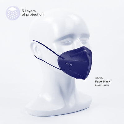 Dolce Calma KN95 Face Mask | 25 Pack Individually Wrapped |  Multicolor