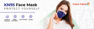 Dolce Calma KN95 Face Mask | 25 Pack Individually Wrapped |  Multicolor