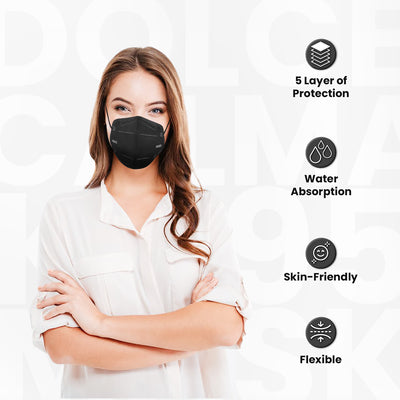 Dolce Calma KN95 Face Mask 100 PCs, for Men & Women, Updated Breathable, 10x10 Pack