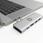 7in2 Silver USB C Hub | 7 Devices Ports Adapter MacBook Air & MacBook Pro