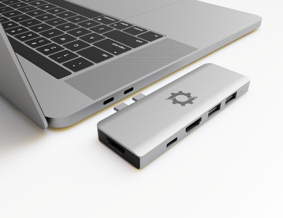 7in2 Silver USB C Hub | 7 Devices Ports Adapter MacBook Air & MacBook Pro
