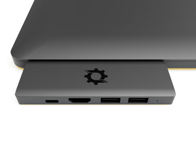 7in2 Space Gray USB C Hub to HDMI | 7 device Ports adapter MacBook Air & MacBook Pro