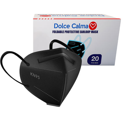 Dolce Calma KN95 Face Mask | Black | 50 Count in 1 Pack | Individually Wrapped